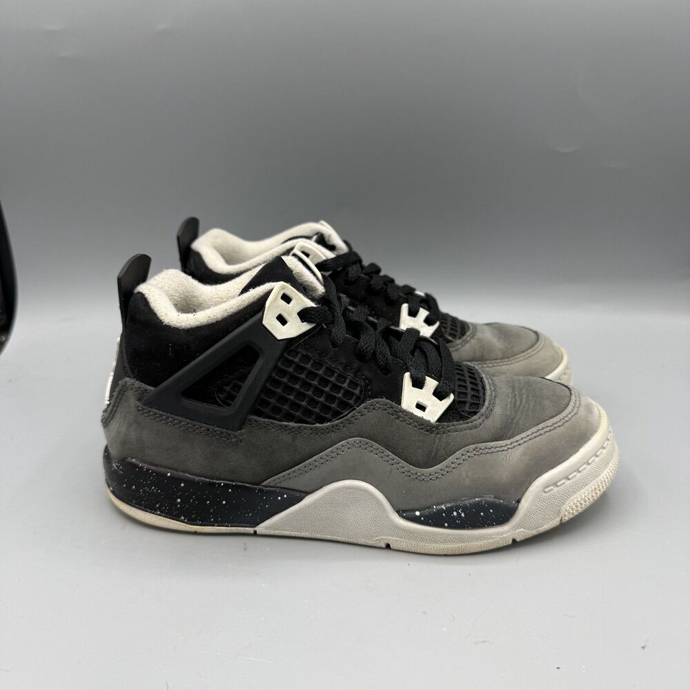 Jordan 4 Retro Fear Pack Kids Cool Grey Black FV4537-002 Sneakers Shoes Size 1Y